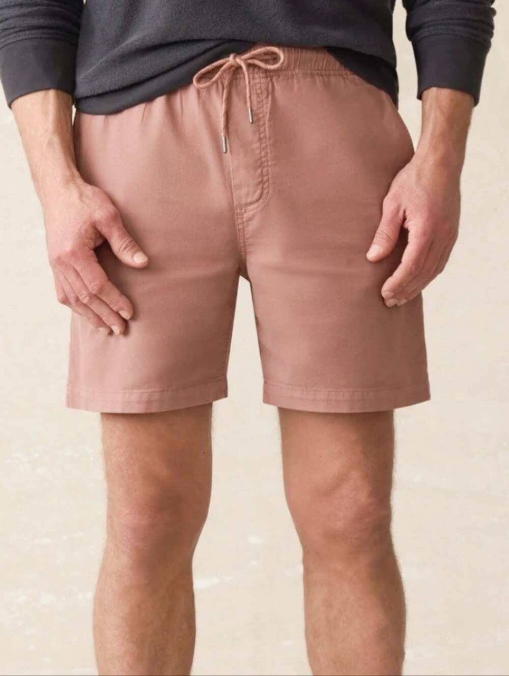Faherty Essentials Drawstring Hybrid Shorts in Dusty Rose Mens Small